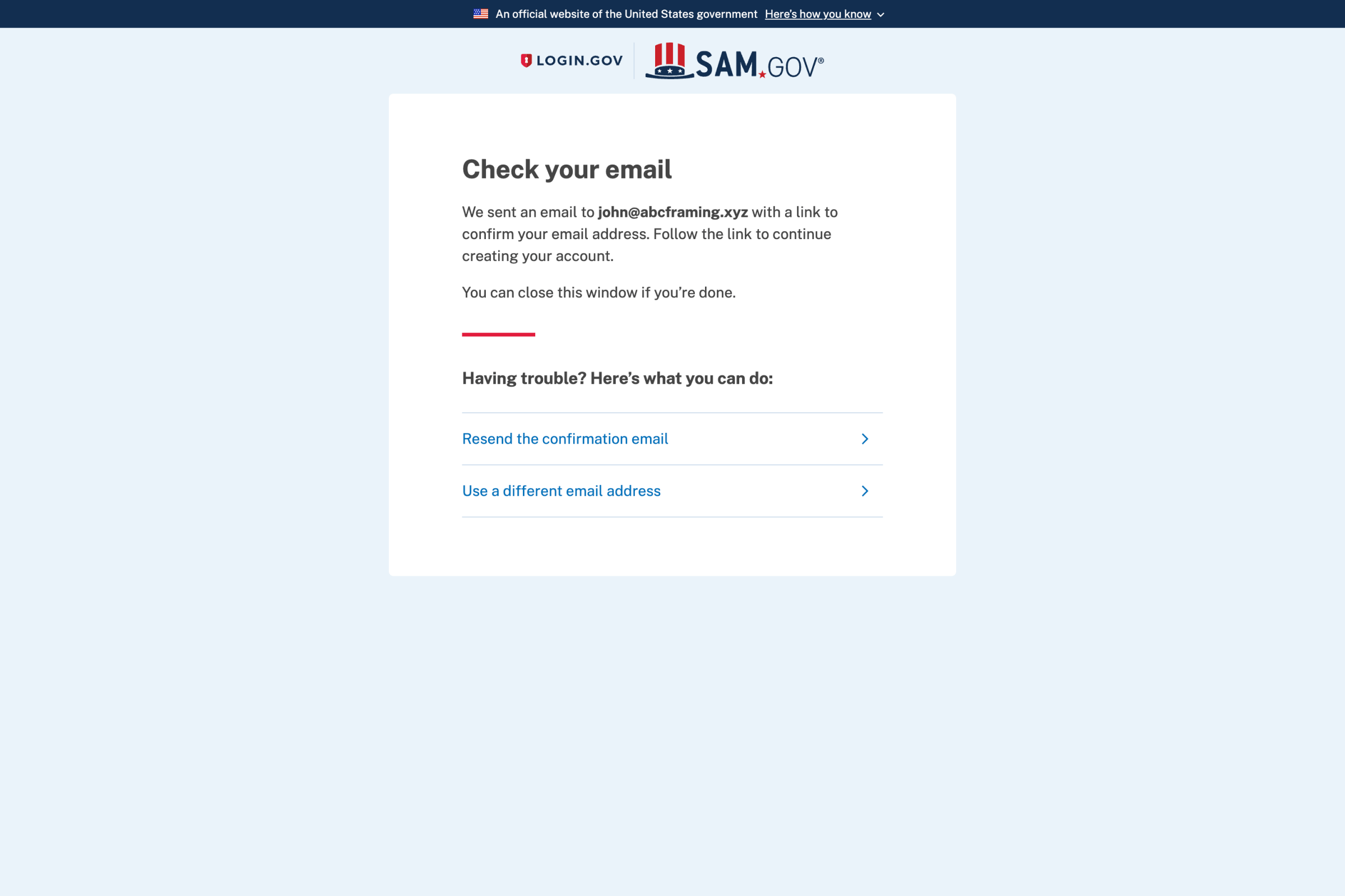 1.4 Confirm email