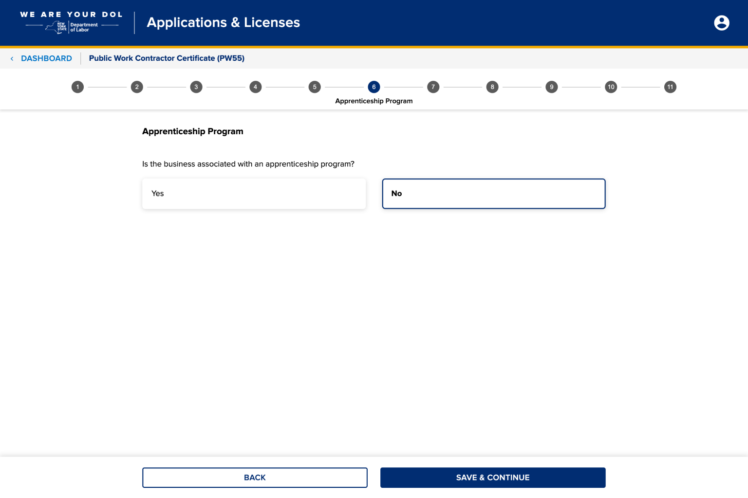 4.9. Select apprenticeship program